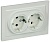 Розетка 2-м СП BRITE РС12-3-БрЖ 16А в сборе с заземл. без защ. шторок жемчуж. IEK BR-R21-16-K36-F