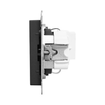 Розетка СП Эпика 16А с заземл. без защ. шторок механизм черн. EKF UP1-SOB-110