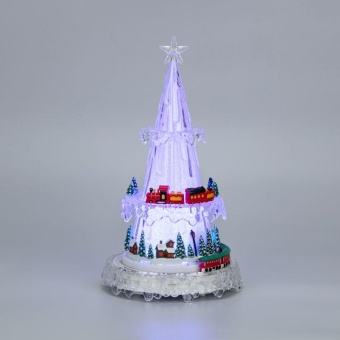 Фигура светодиодная "Новогодний поезд с мелодией" 30.5см RGB на подставке Neon-Night 513-025