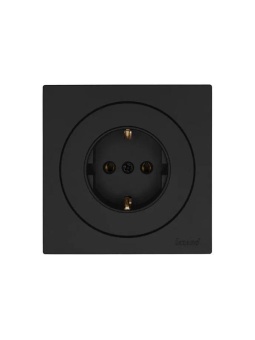 Розетка 1-м OSEN IP20 16А с заземл. ПБТ механизм черн. бархат LEZARD 743-4288-122B