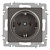 Розетка 1-м СП Accent 6-202-09 16А IP20 250В 2P+E Schuko титан Intro Б0063701