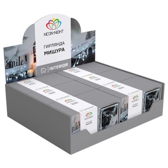 Гирлянда светодиодная "Мишура LED" 6м 576LED красн. 35Вт 220-240В IP20 провод ПВХ прозр. Neon-Night 303-612
