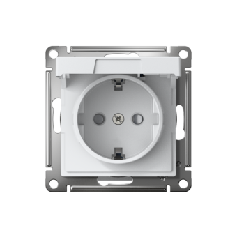 Розетка AtlasDesign 16А IP20 с заземл. защ. шторки с крышкой быстрозажим. клем. механизм бел. SE ATN000146S