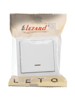 Выключатель 1-кл. ОП LETO с индикацией бел. LEZARD 752-0200-111