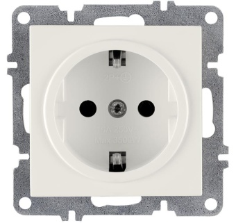 Розетка 1-м СП LAVIN/KAREN 16А IP20 с заземл. механизм бел. ARVIA 50 01 1000 217