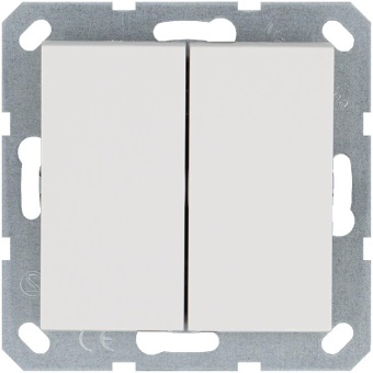 Кнопка 2-кл. 10А IP20 с переключающим контактом механизм бел. глянцевый Jasmart G3020W