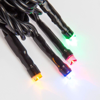 Гирлянда светодиодная "Твинкл Лайт" 10м 100LED мультиколор 10Вт 220В IP65 с контроллером 8 режимов провод ПВХ черн. Neon-Night 303-139