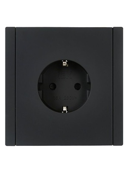 Розетка СП FORTE&PIANO FP115 16А с заземл. защ. шторки винт. крепл. черн. IEK FP-R14-16-K02