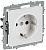 Розетка BRITE РС11-1-0-БрАБ 16А с заземл. без защ. шторок механизм арктич. бел. IEK BR-R11-16-K91