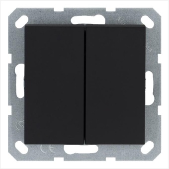 Переключатель перекрестный 2-кл. 10А IP20 механизм черн. матов. soft touch Jasmart G3014PB
