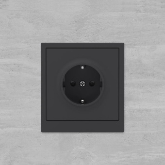 Розетка силовая KANT 2P+E защ. шторки черн. уголь DKC 7012003