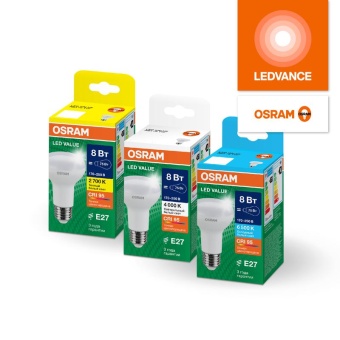Лампа светодиодная LED G4 Value LVR6375 8W/927 CRI95 8Вт 2700К 800лм грибовидная матов. E27 170-250В OSRAM 4610590511730