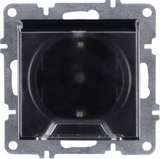 Розетка 1-м СП LAVIN/KAREN 16А IP20 с заземл. с крышкой механизм черн. ARVIA 50 07 2000 218