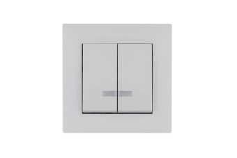 Выключатель 2-клав. с подсветкой Karea RIZZ бел. Makel 88001023