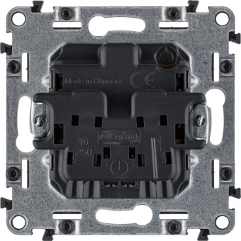 Розетка 1-м СП Valena Life 16А IP20 250В 2P защ. шторки безвинт. клеммы с лицев. панелью механизм сл. кость Leg 753516