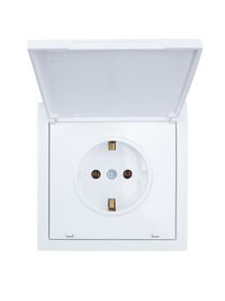 Розетка 1-мест. с/з с крышкой СП ZIMA 16А ПБТ безвинт. зажим бел. LEZARD 704-0288-123BQC