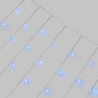 Гирлянда светодиодная занавес 3х2м 264 LED син. прозр. ПВХ IP44 эффект мерцания 22 нити 12 LED/нить Neon-Night 235-523
