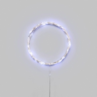 Гирлянда светодиодная "Роса" 10м 100 LED бел. IP20 3хАА (в комплект не входят) Neon-Night 302-075
