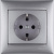 Розетка 1-м СП Valena 16А IP21 230/250В 2P+E с заземл. защ. шторки на винтах механизм алюм. Leg 770121