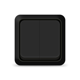 Выключатель 2-кл. ОП Олимп 10А IP20 черн. Universal 2213