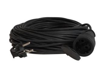 Удлинитель-шнур 1х50м 10А IP44 3500Вт 220-350В КГ 2х1.0мм каучук КОСМОС YSHKsm50m-1g(10A)KG