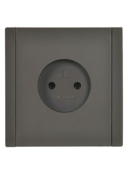 Розетка 1-м СП FORTE&PIANO FP318 10А без заземл. без защ. шторок винт. крепл. сер. IEK FP-R10-10-K03