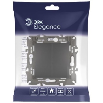 Переключатель 2-кл. СП Elegance 14-1106-05 10А IP20 250В 10AX механизм антрацит Эра Б0034247