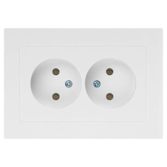 Розетка 2-м СП Accent 6-204-01 16А IP20 250В 2P AL/CU бел. Intro Б0063447