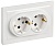 Розетка 2-м СП BRITE РСш12-3-БрБ 16А в сборе с заземл. защ. шторки бел. IEK BR-R24-16-K01-F-PRO