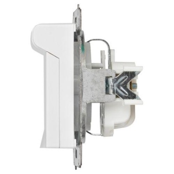 Розетка 1-м СП Accent 6-203-01 16А IP20 250В 2P+E Schuko с крышкой AL/CU бел. Intro Б0063709