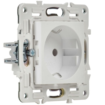 Розетка SKANDY 16А с заземл. без защ. шторок SK-R05W арктич. бел. IEK SK-R11-16-K01