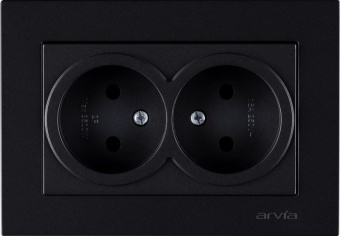 Розетка 2-м СП KAREN 16А IP20 без заземл. в сборе черн. ARVIA 20 07 2000 908