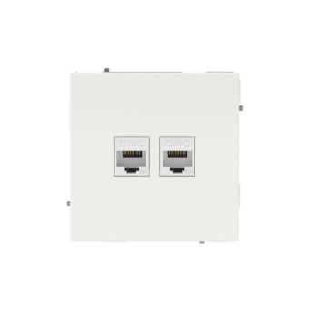 Розетка компьютерная 2-м KANT RJ45 кат.6A без шторки бел. магнолия DKC 7000674