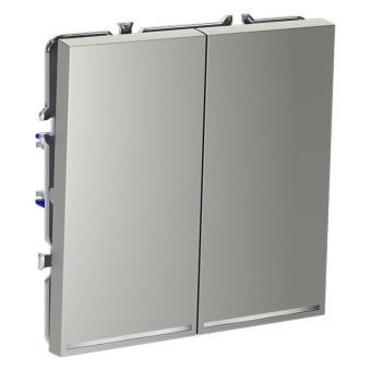 Переключатель проходной 2-кл. СП S70 10А с подсветкой механизм сталь Voltum VLS020405