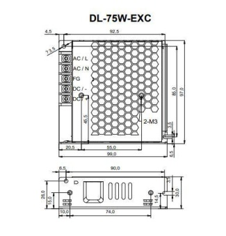 Драйвер для светодиодной ленты DONE POWER T70 DL-75W-V24-EXC 75Вт 24В IP20 99х53х26мм VARTON