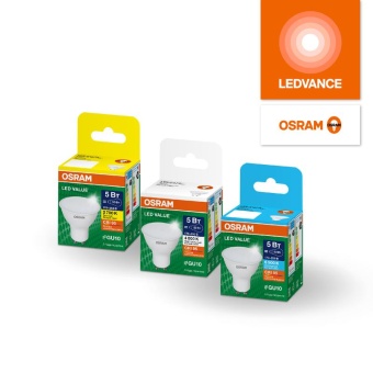 Лампа светодиодная LED G4 Value LVPAR1650 5W/927 CRI95 5Вт 2700К 500лм рефлектор матов. GU10 170-250В OSRAM 4058075581333