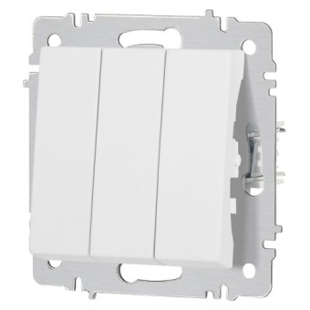 Выключатель 3-кл. СП Accent 6-106-01М 10А IP20 250В AL/CU бел. матов. Intro Б0063532