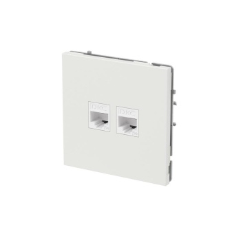 Розетка компьютерная 2-м KANT RJ45 кат.5E без шторки бел. песок DKC 7010664