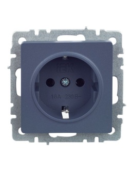 Розетка 1-м СП BRITE РС11-1-0-БрМ 16А с заземл. без защ. шторки механизм маренго IEK BR-R11-16-K35