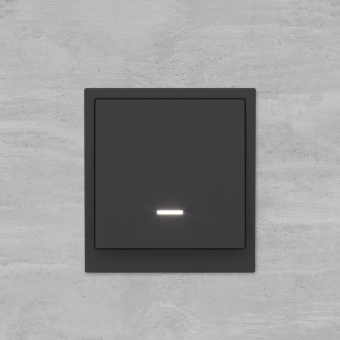 Выключатель 1-кл. KANT с подсветкой черн. уголь DKC 7012133
