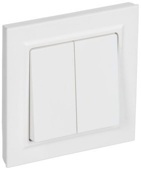 Выключатель 2-кл. СП BRITE ВСР10-2-0-БрАБ 10А в сборе арктич. бел. IEK BR-V20-0-10-K91-F