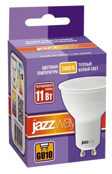 Лампа светодиодная PLED-SP 11Вт PAR16 3000К тепл. бел. GU10 230В 50Гц JazzWay 5019454