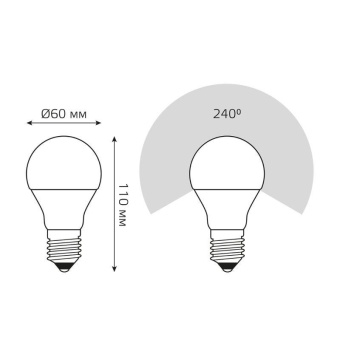 Лампа светодиодная Elementary 12Вт A60 грушевидная 4100К нейтр. бел. E27 1150лм GAUSS 23222