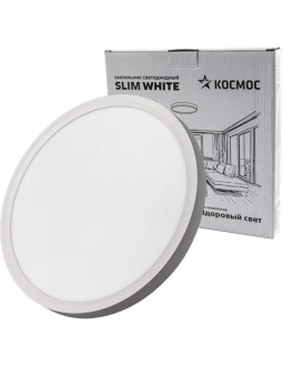 Светильник светодиодный SLIM WHITE 28Вт 4500К IP40 2398лм 230В 300х25мм КОСМОС KSlim28w_W4500K