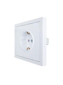 Розетка 1-мест. с/з ПБТ СП ZIMA безвинт. зажим бел. LEZARD 704-0288-122BQC