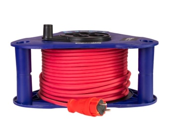 Удлинитель на треугольной катушке 4х50м без заземл. 16А IP44 3.5кВт КГ 2х2.5 УКП КОСМОС YKTKsm50m-4g(2.5)KG