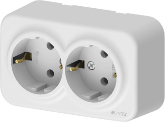 Розетка 2-м СП ARIA 16А IP20 с заземл. бел. ARVIA 25 01 1000 907