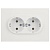 Розетка 2-м СП Accent 6-205-01М 16А IP20 250В 2P+E Schuko AL/CU бел. матов. Intro Б0063487