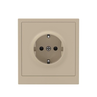 Розетка силовая KANT 2P+E защ. шторки ванильн. марципан DKC 7015033