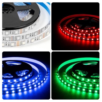 Лента светодиодная 12В 14.4Вт/м RGB smd5050 60д/м IP20 подложка 10мм (уп.5м) OGM LSE-271